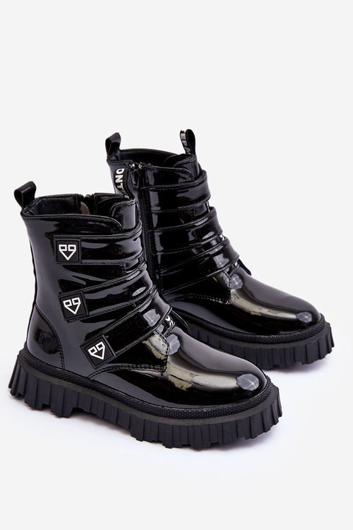 Чорні чоботи на підкладці для дівчинки