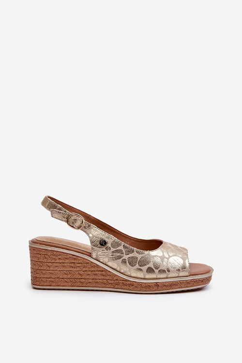 Жіночі босоніжки на танкетці Sergio Leone SK301 Gold