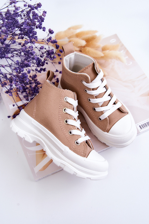 Дитячі високі кросівки світло-коричневі Freeze