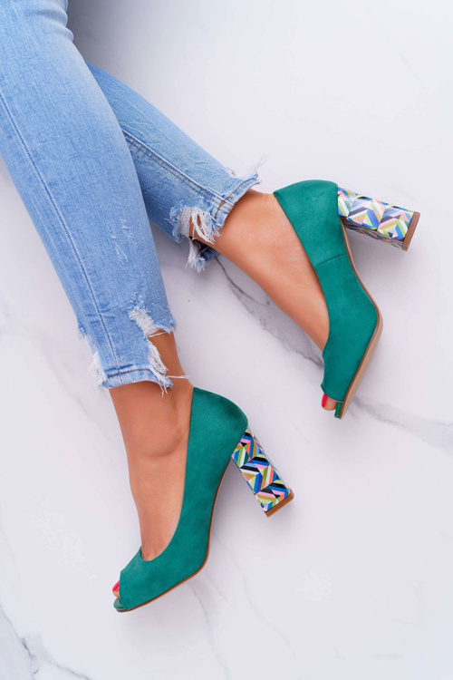 Жіночі човники Sergio Leone з відкритим носком PB133 Green Fans