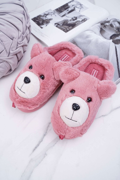 Жіночі тапочки з хутром Pink Teddy Bear