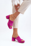 Жіночі мюлі на високих підборах кольору фуксії Bralya