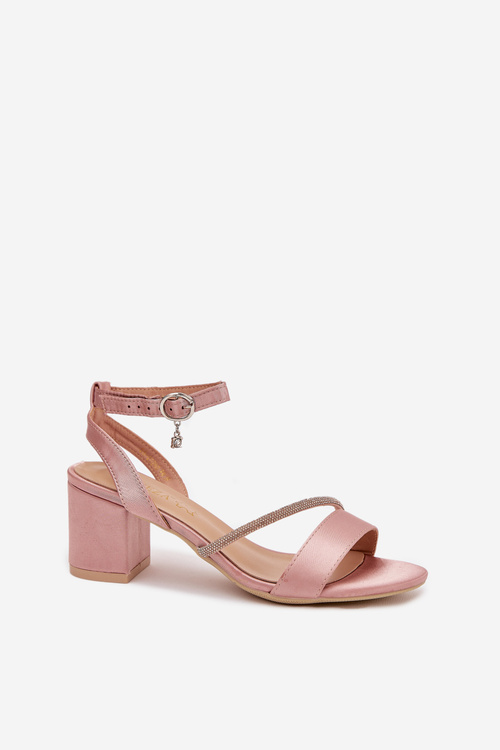 Жіночі Сандалі На Каблуку З Цирконіями Vinceza 20268 Бежеві