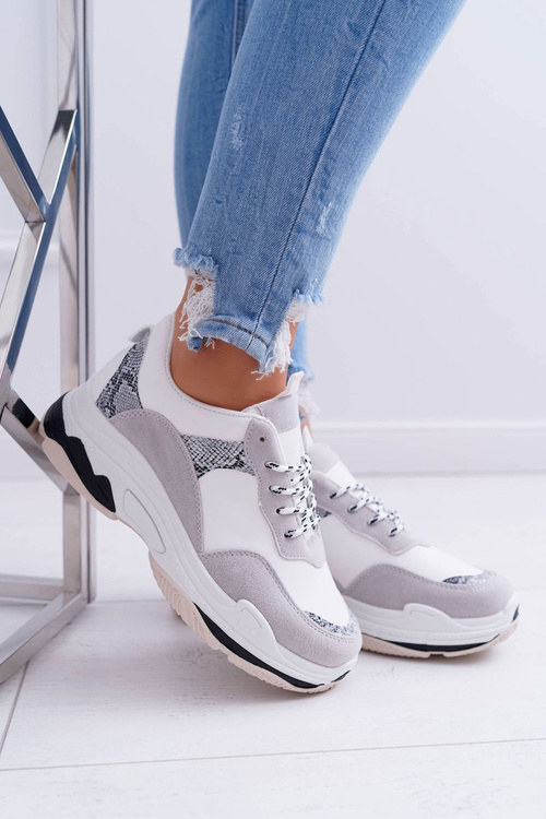 Спортивне жіноче взуття на товстій підошві білі Пам'ятайте