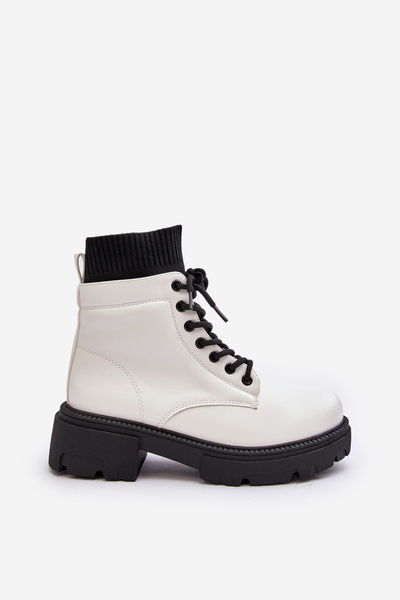 Чоботи жіночі з чорно-білим шарфом Rivella