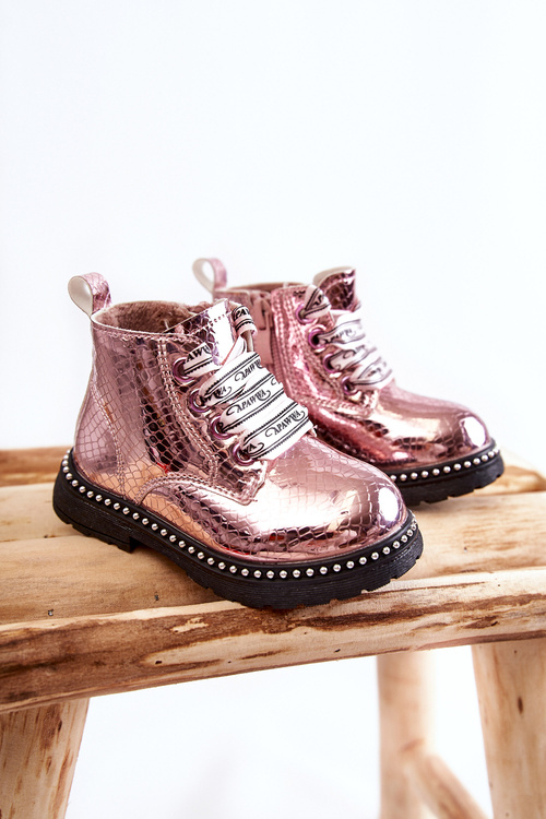 Дитячі теплі шкіряні черевики Дотті рожеві