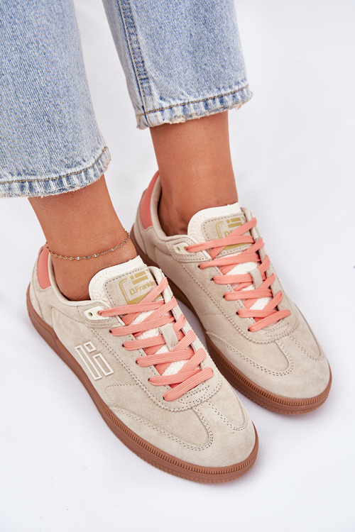 Замшеве Спортивне Взуття Кросівки Жіночі D.Franklin Бежеві DFSH387005