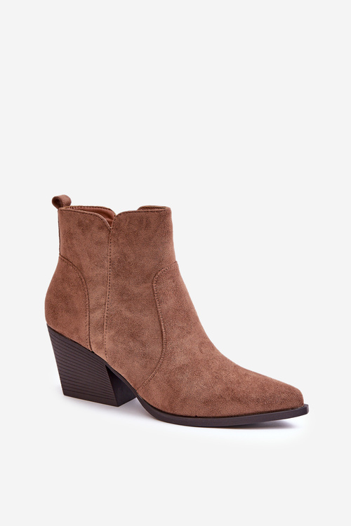 Ковбойські чоботи на флісовій підкладці, еко-замша та блискавка, коричневий Virtris