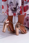 Жіночі босоніжки Lu Boo Pink Gold на шпильці 8258-1 Vernee
