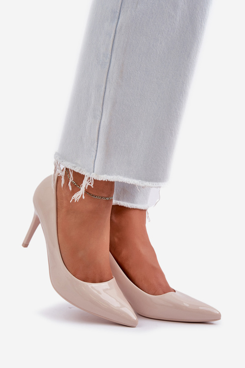 Лакові Туфлі З Загостреними Носами Бежеві Laniffia