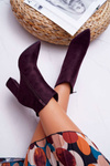 Жіночі гостроносі чоботи на шпильці Suede Purple Summe