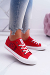 Жіночі джинсові кросівки червоні DD2R4072