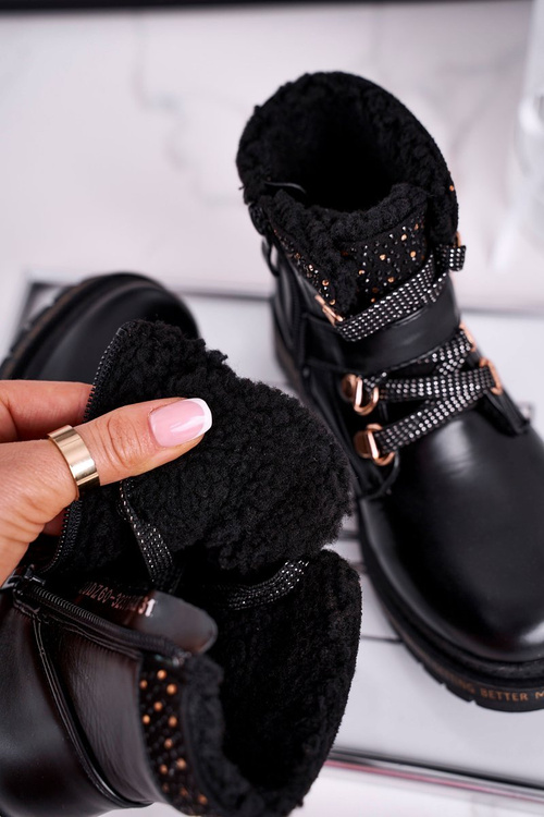 Чоботи дитячі теплі чорні Ритм