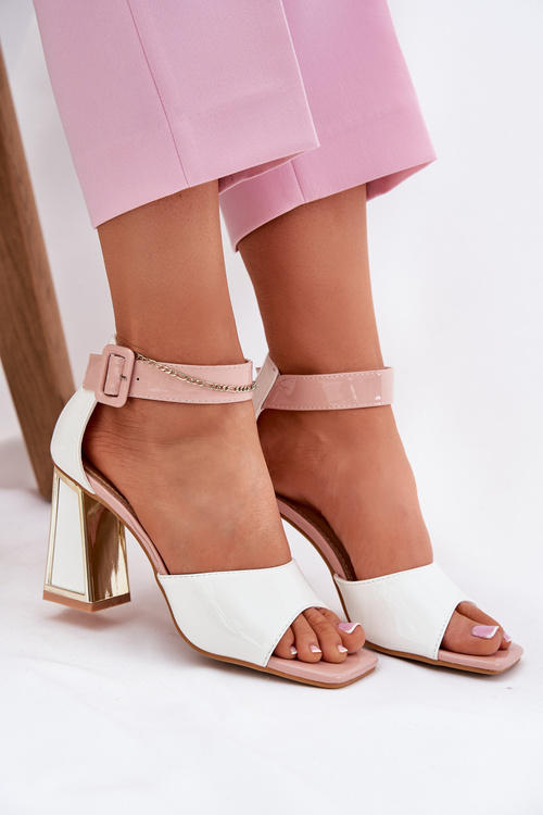 Лаковані Жіночі Сандалі На Каблуку Vinceza 20266 Білі
