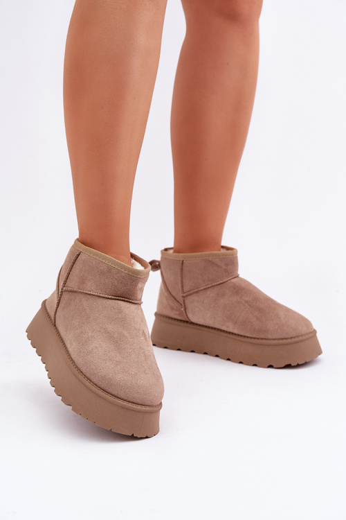 Снігоступи на Платформі з Еко Замші Темно-бежеві Vlivana