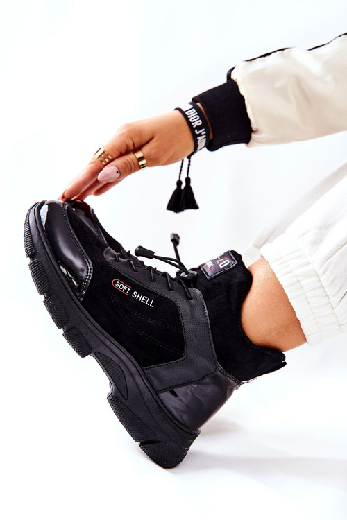 Шкіряні кросівки з підкладкою на високих підборах Black Merit