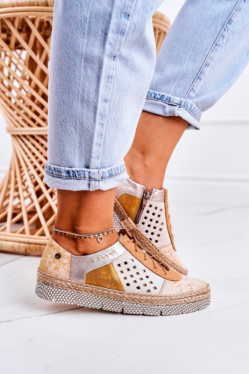 Жіночі шкіряні броги Maciejka Yellow 03339-44