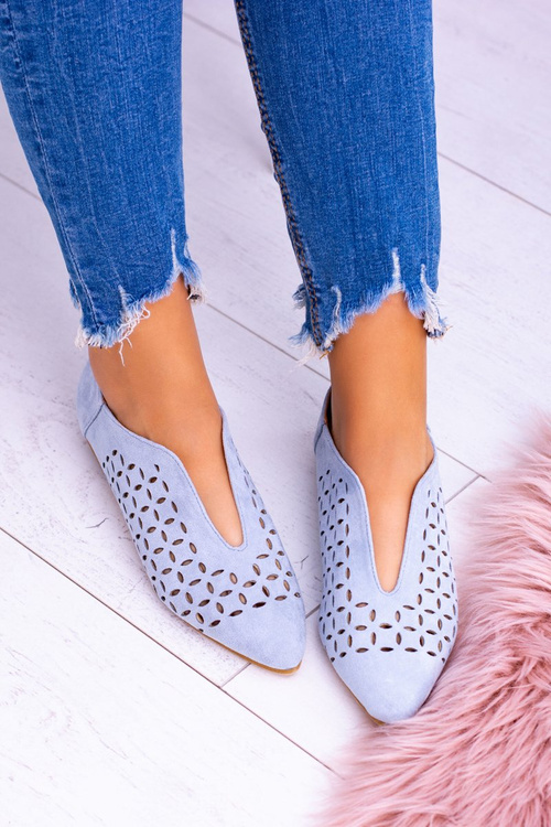 Сині жіночі замшеві напівчеревики Lu Boo Synthia