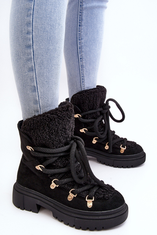 Жіночі снігові черевики Trappers зі шнурівкою Black Shala