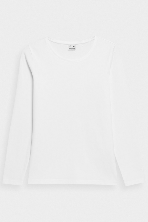 Гладка футболка з довгим рукавом 4F біла 4FWMM00TLONF376-10S