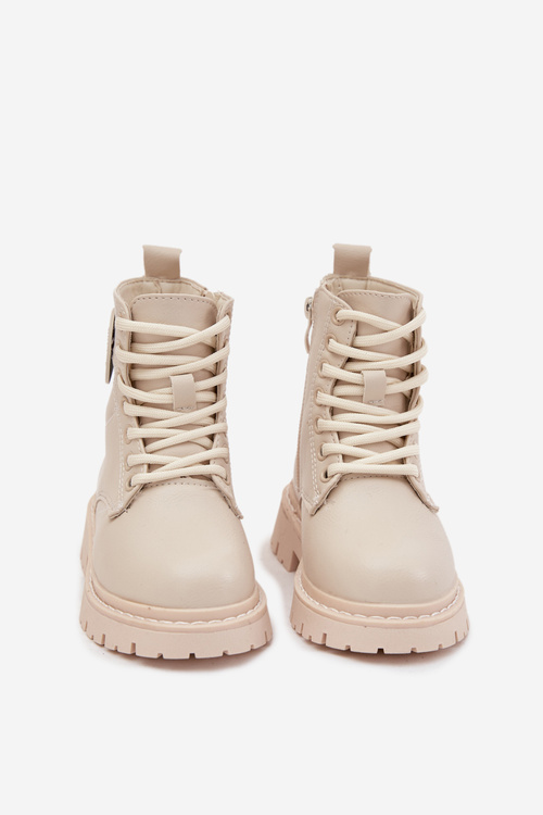 Дитячі чоботи з хутром з оздобленням LOVE бежеві Rosaira