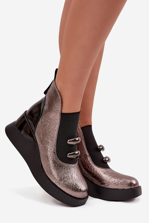 Жіночі чоботи на платформі D&A MR52-106 Металічні