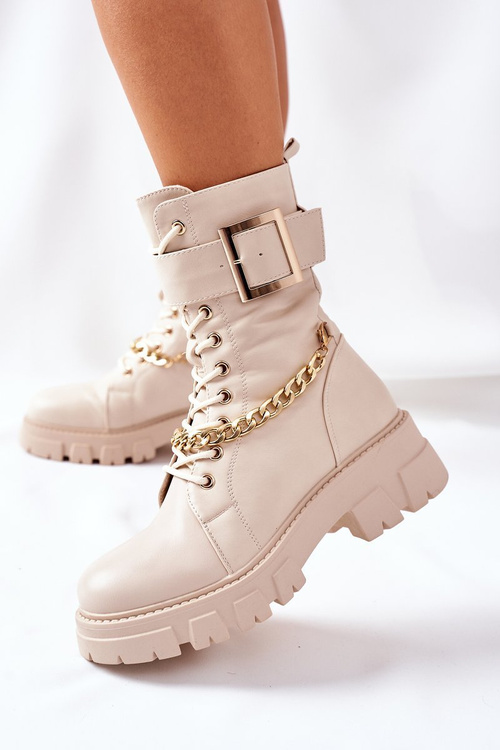 Високі чоботи на масивній платформі Бежеві Tanaros