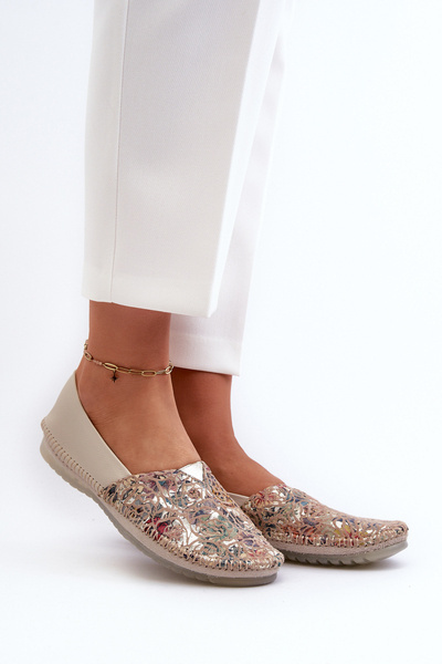 Жіночі шкіряні балетки Maciejka 1930B-04 Бежеві