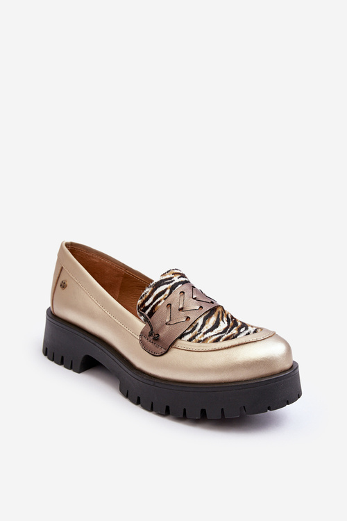 Жіночі шкіряні лофери Maciejka 06195-25 Gold