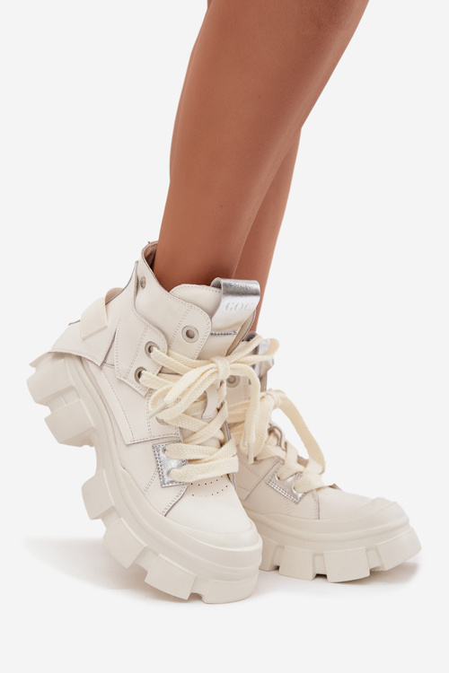 Шкіряні утеплені спортивні чоботи GOE SS2N4055 Білі