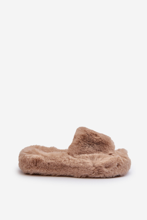 Жіночі хутряні тапочки бежеві Stepia