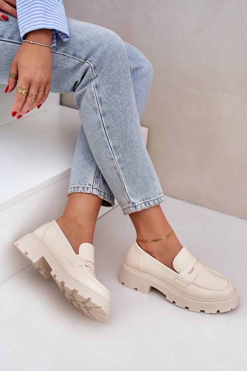 Жіночі Мокасини З Еко Шкіри Світло Бежеві Sendall