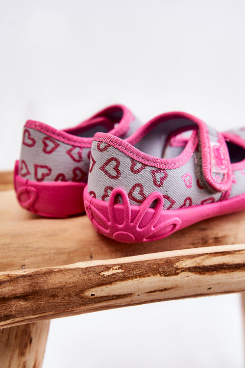 Дитячі тапочки Balerina Hearts Befado 123X070 сіро-рожевий