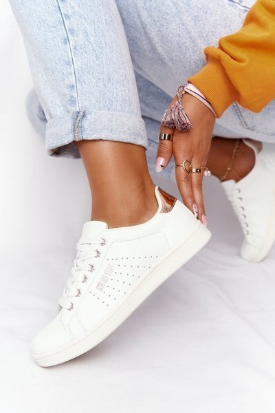 Жіночі шкіряні кросівки BIG STAR DD274583 біло-мідні