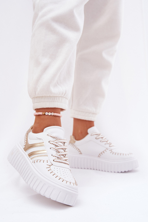 Жіночі Кросівки На Платформі Золоті Ofenale