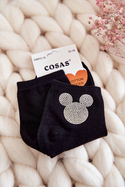 Жіночі бавовняні шкарпетки з цирконієм Cosas Black