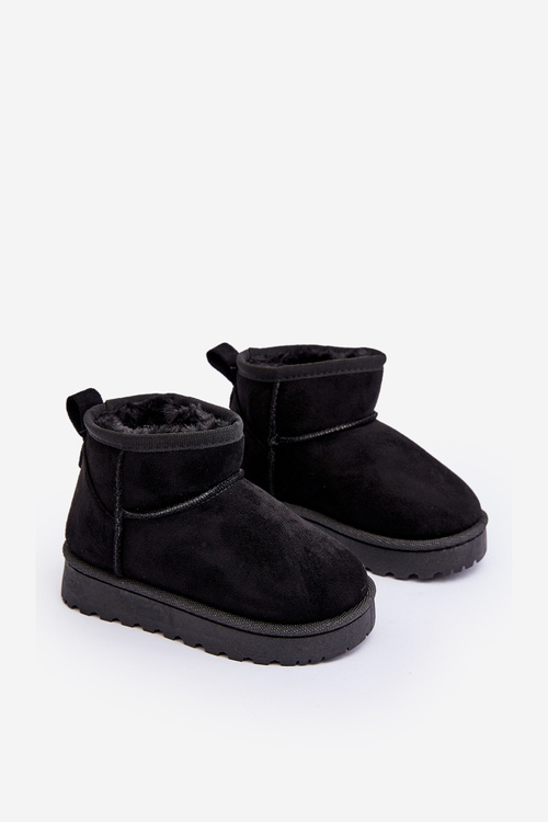 Дитячі снігові черевики утеплені чорного кольору Nallita