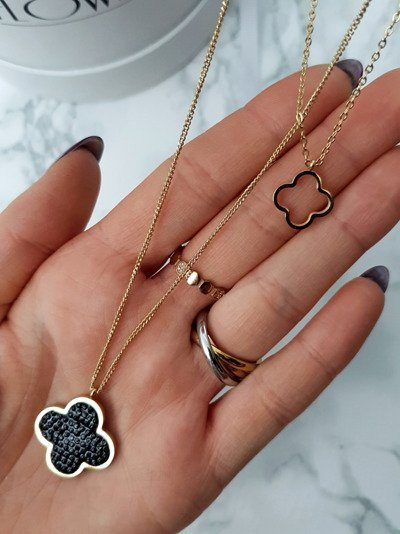 Жіноче золоте подвійне намисто з конюшиною Vern