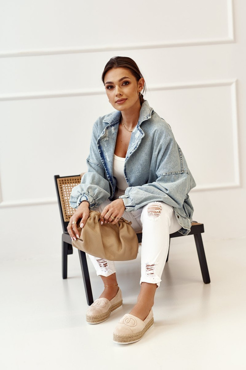 Жіночі еспадрільї на солом'яній платформі бежеві Febi