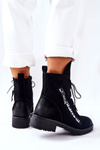 Шкіряні черевики з декоративною блискавкою чорного кольору Lomissa