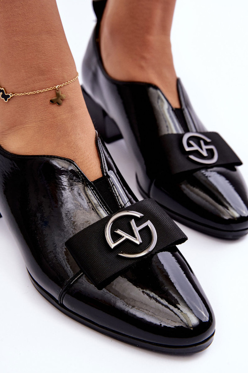 Чорні туфлі на шнурівці з декором Elosa's Black