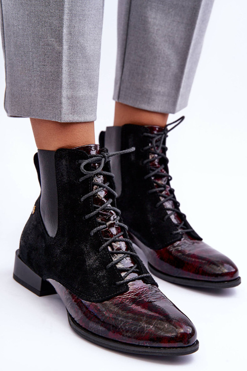 Шкіряні ботильйони на підборах Maciejka 06200-08 Чорні