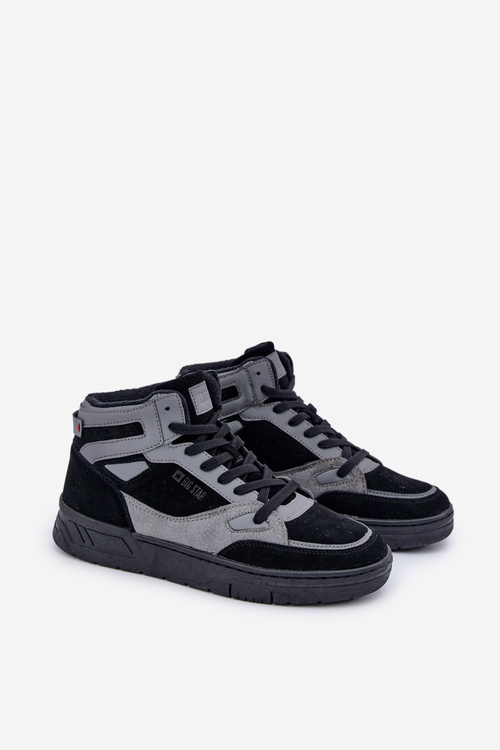 Замшеві чоловічі кросівки Big Star OO174303 Hi-Poly System Black-Gray