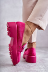 Жіночі замшеві туфлі на платформі Pink Gunn
