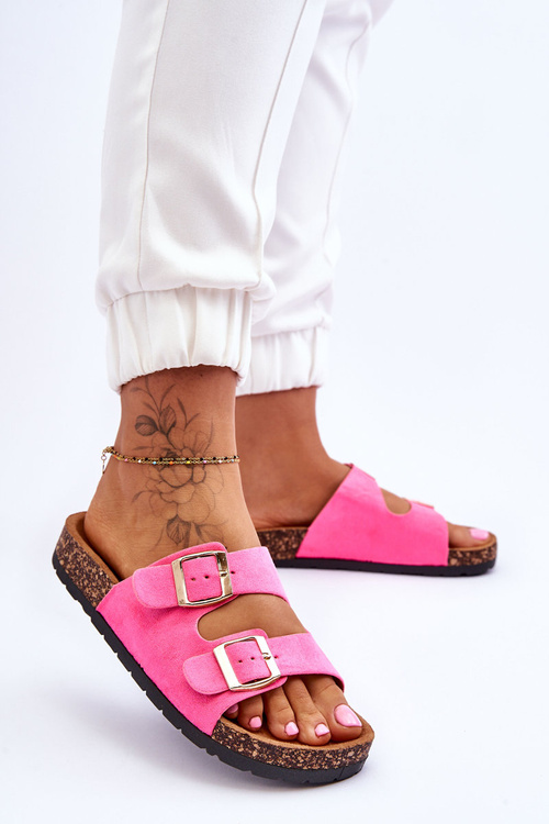 Жіночі тапочки на корковій підошві Neon Pink Cortina