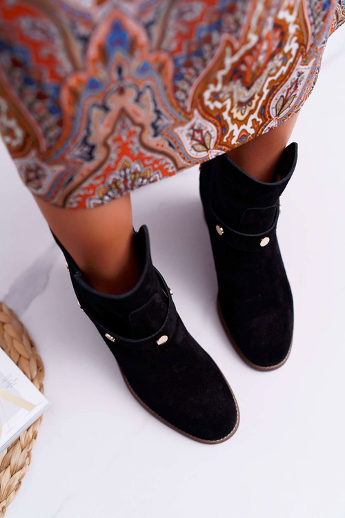 Шкіряні замшеві жіночі черевики Laura Messi 1890 Black Darmah