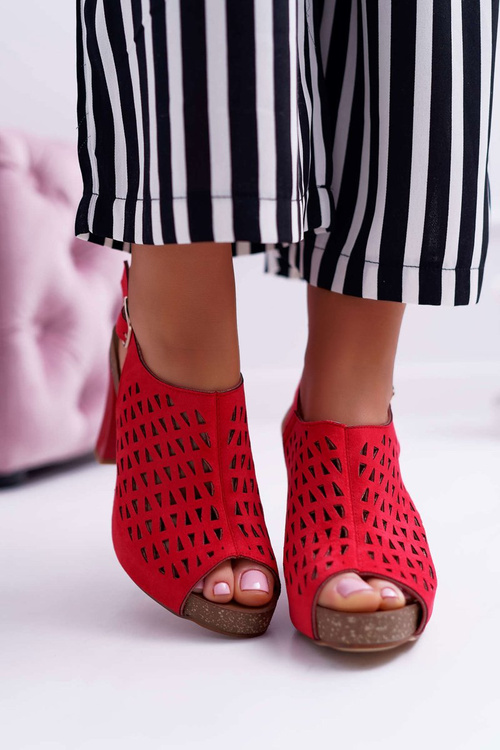 Жіночі босоніжки на шпильці Sergio Leone SK850 Red Farmona