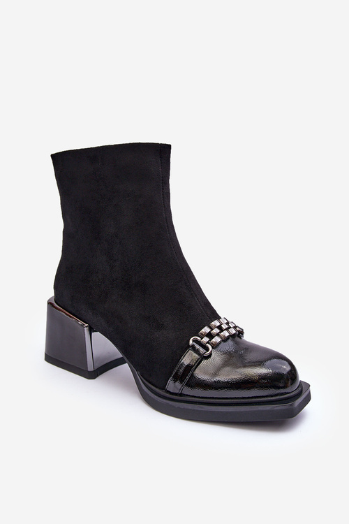 Замшеві черевики на масивному блоці SBarski MR870-70 чорні