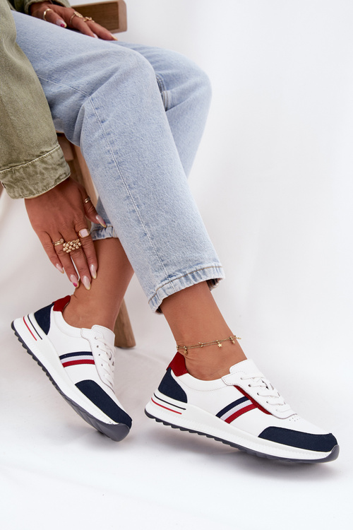 Жіночі спортивні шкіряні туфлі білого морського кольору Lorvessa