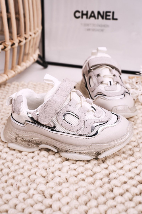 Дитяче спортивне взуття Кросівки на прозорій підошві білі Бейлі